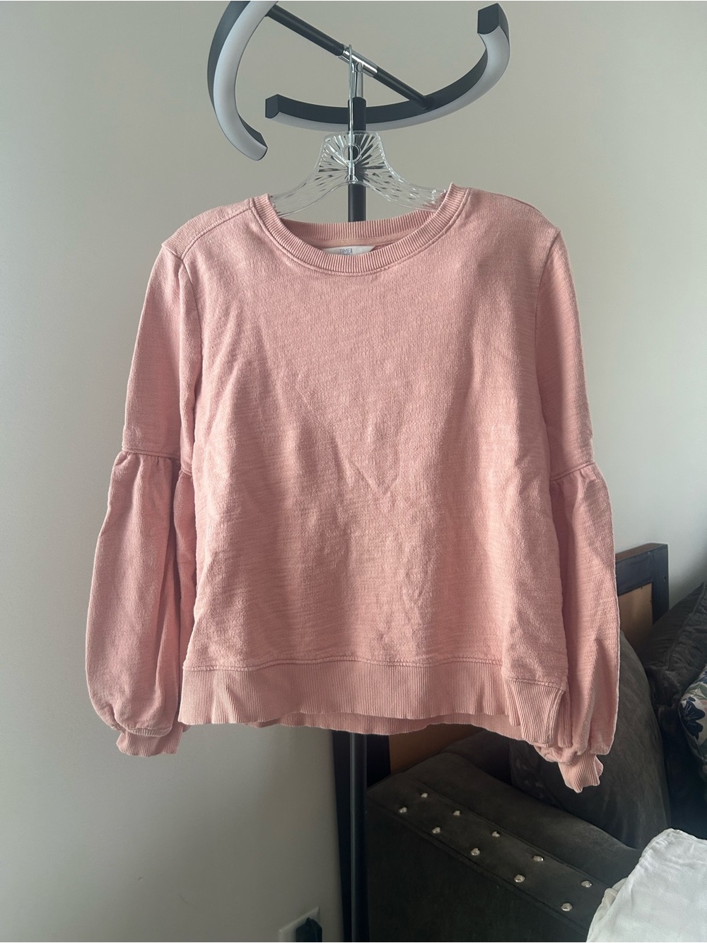 Time and Tru Dusty Rose Ribbed Crewneck Sweater